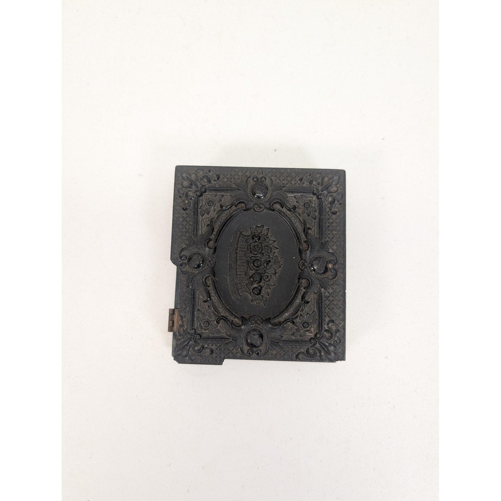 Antique Union Case Cased Portrait Photo Gentleman Grandfather Small Black